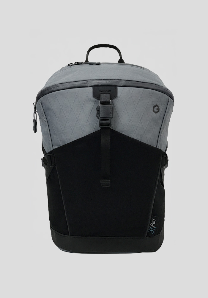 Water resistant ultra light backpack for Brompton bikes in grey