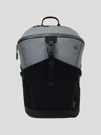 Water resistant ultra light backpack for Brompton bikes in grey